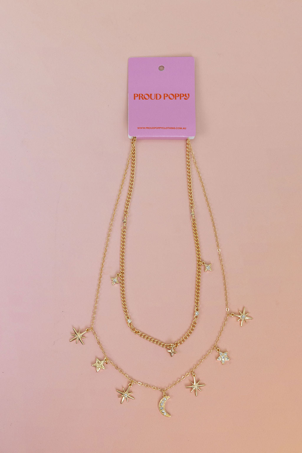 Layered Moon & Stars Necklace