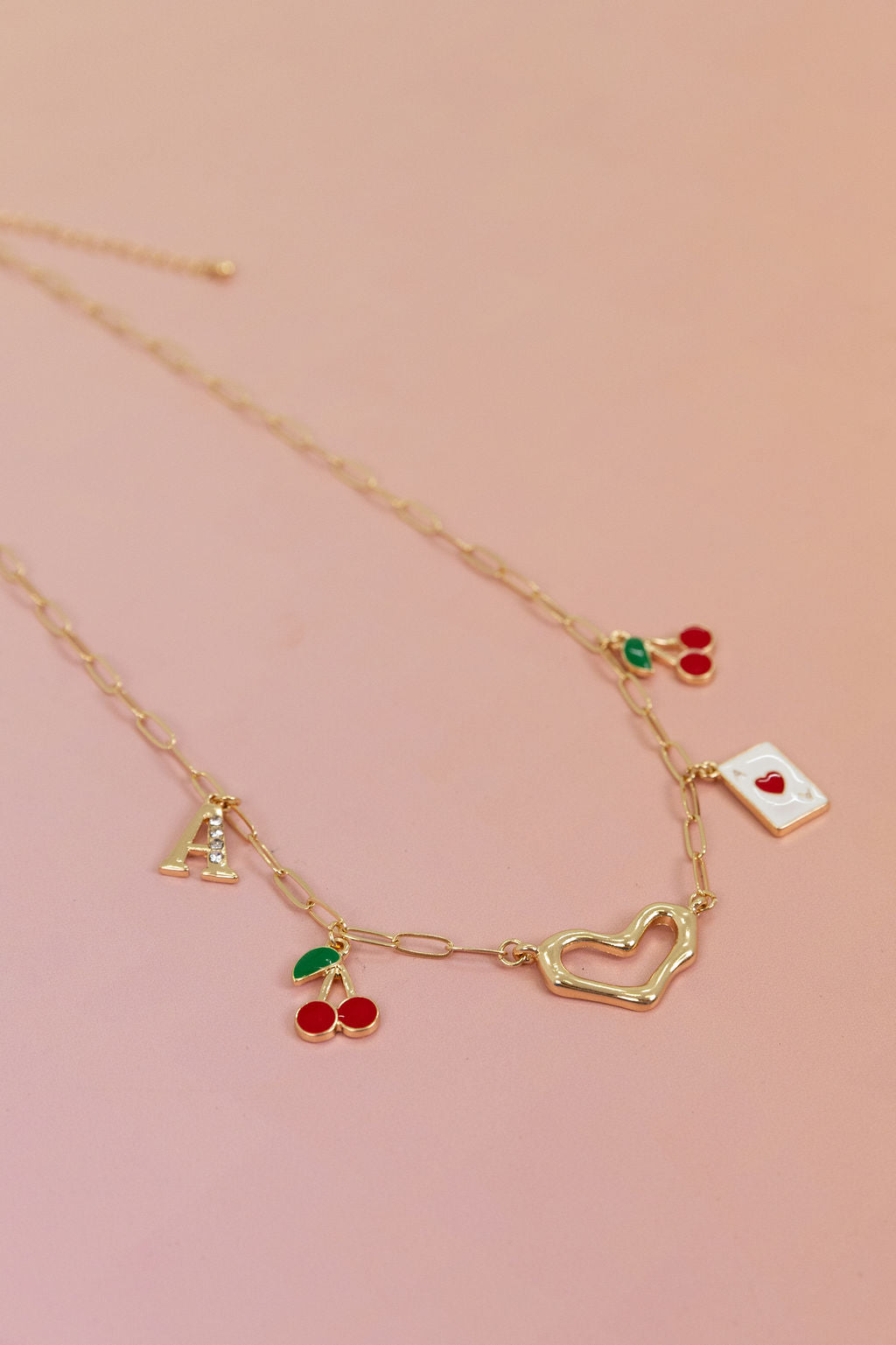 Cherry Love 'A' Necklace