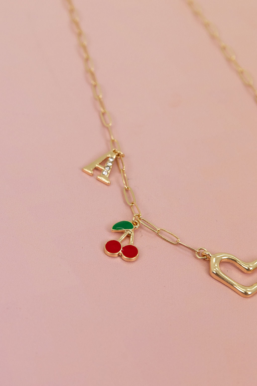 Cherry Love 'A' Necklace