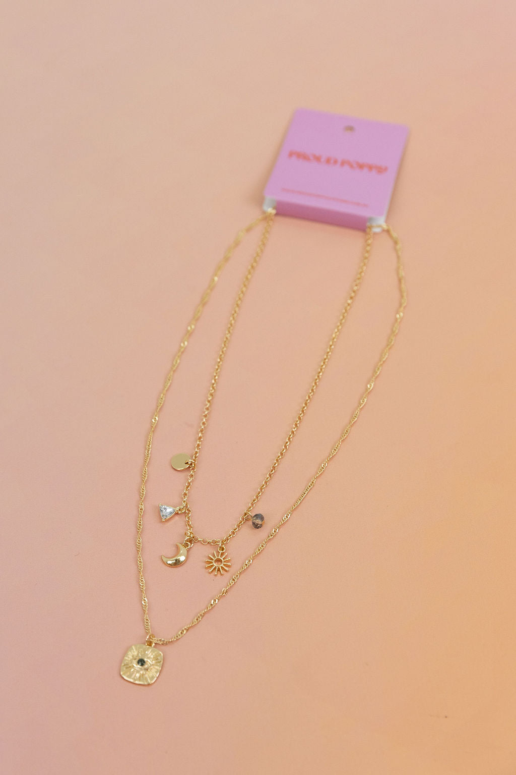 Layered Gold Charm Necklace
