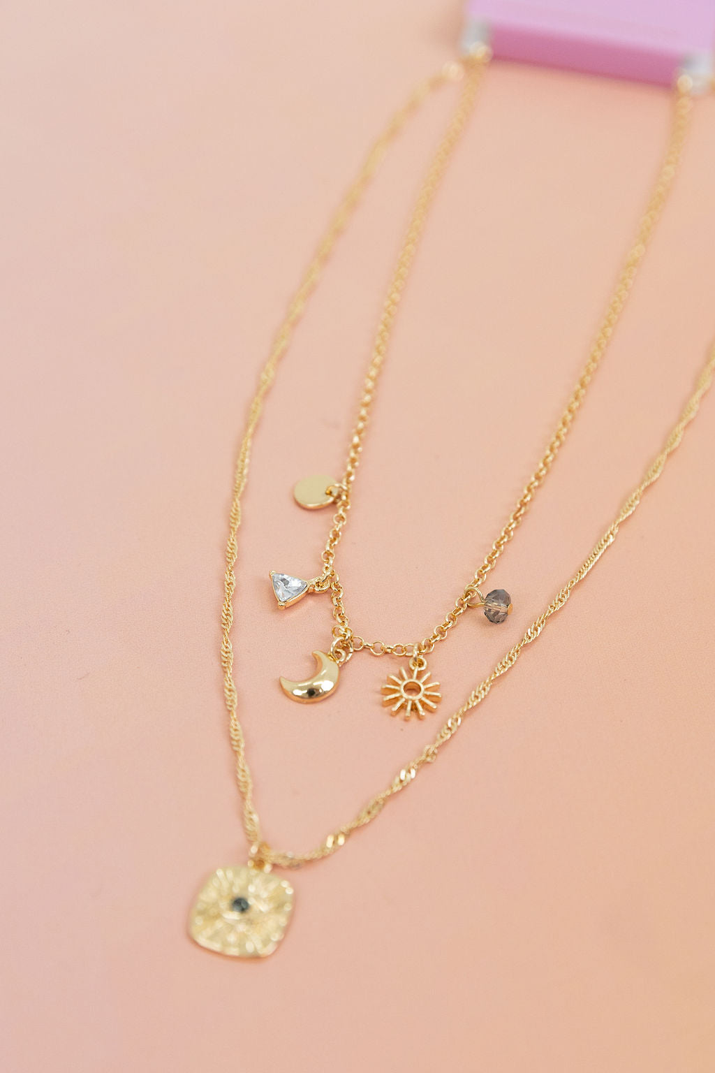 Layered Gold Charm Necklace