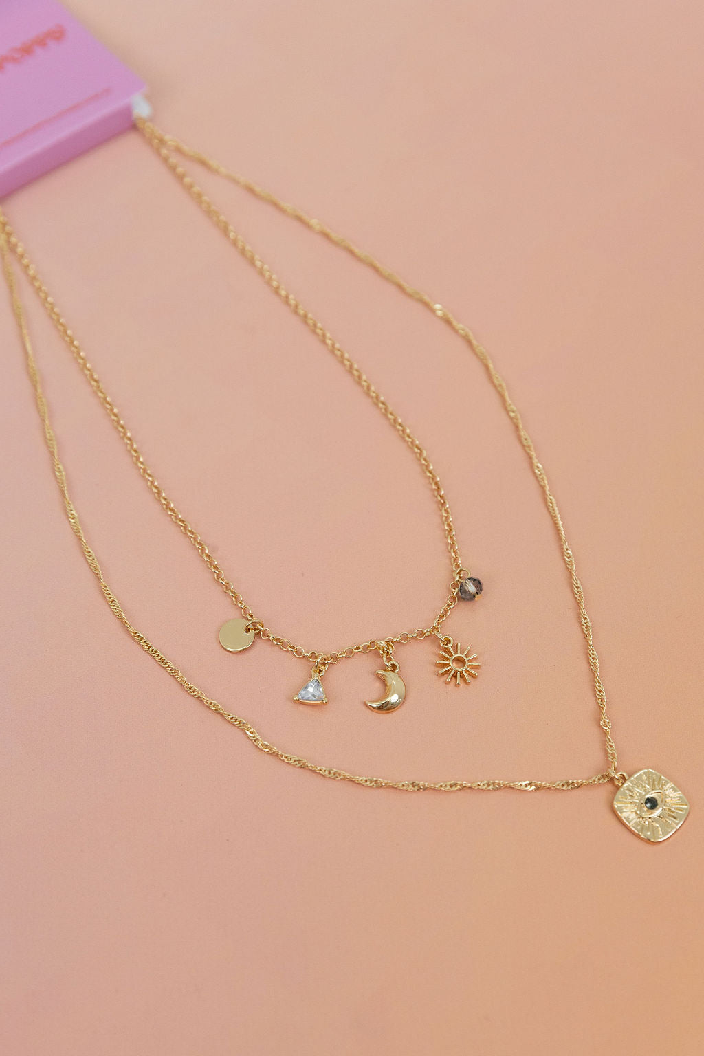 Layered Gold Charm Necklace