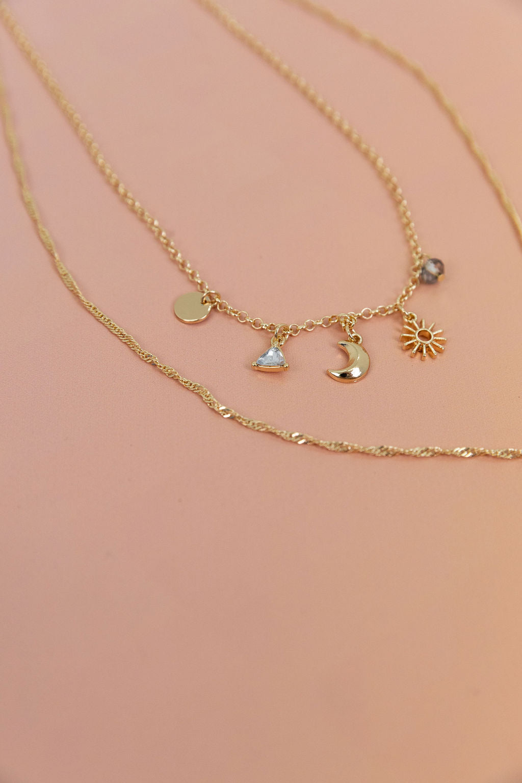 Layered Gold Charm Necklace
