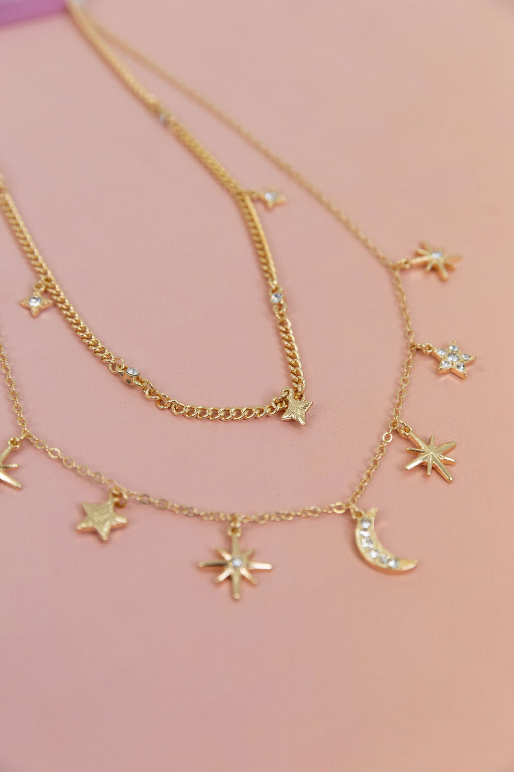 Layered Moon & Stars Necklace