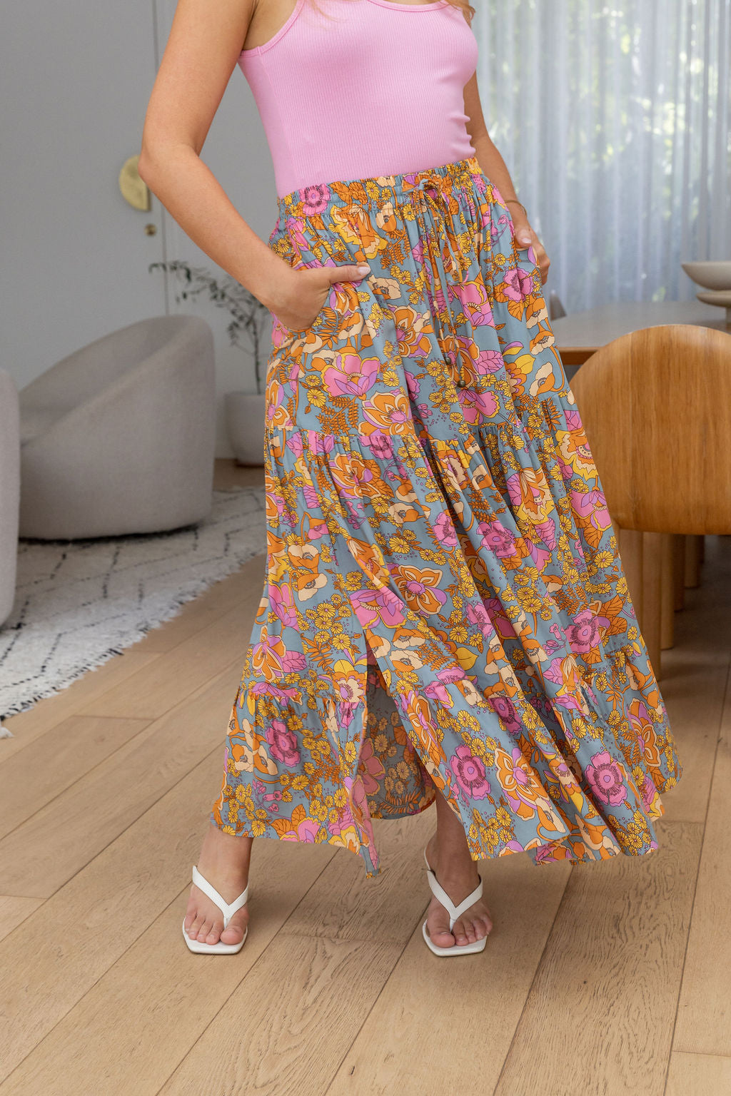 Carrie Skirt in Ash Mixed Floral