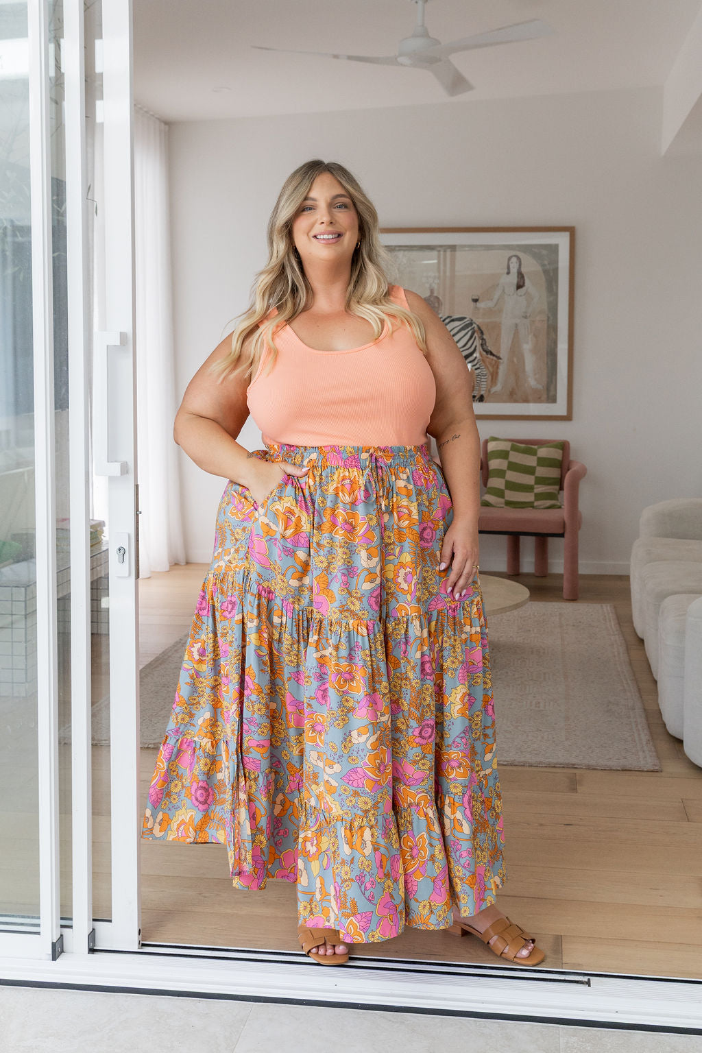 Carrie Skirt in Ash Mixed Floral