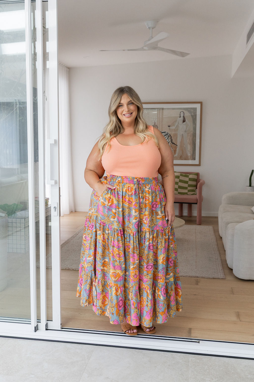 Carrie Skirt in Ash Mixed Floral