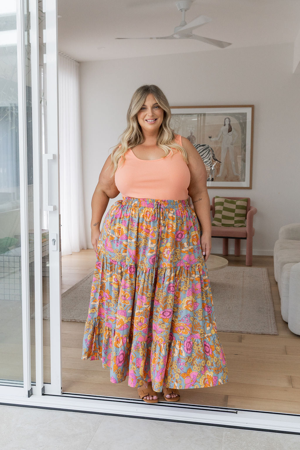 Carrie Skirt in Ash Mixed Floral