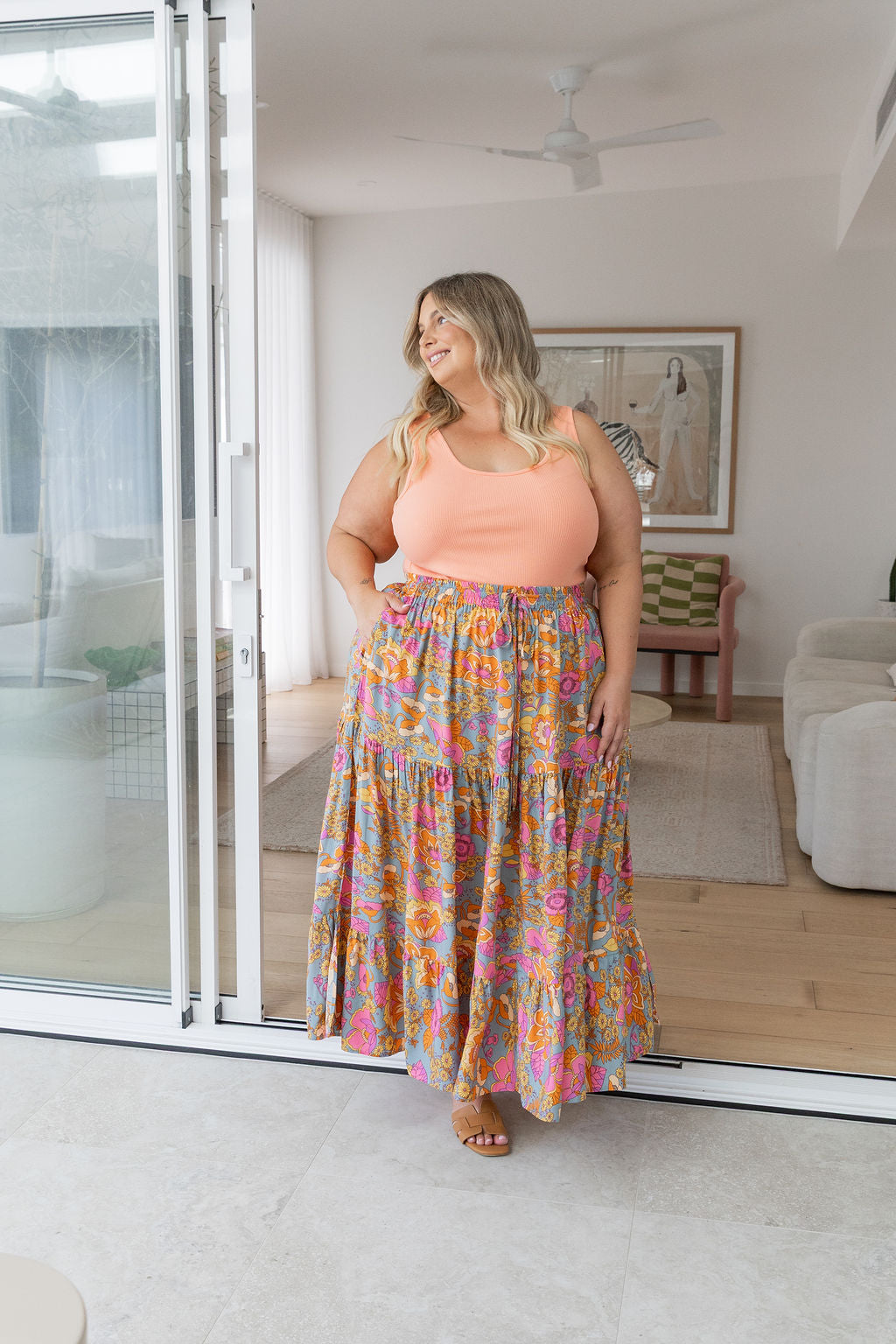 Carrie Skirt in Ash Mixed Floral