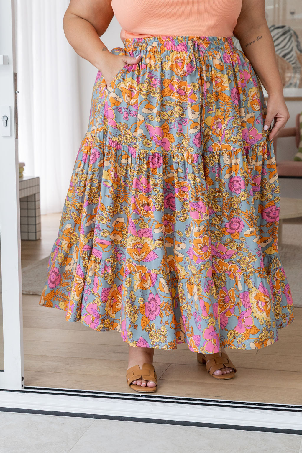 Carrie Skirt in Ash Mixed Floral