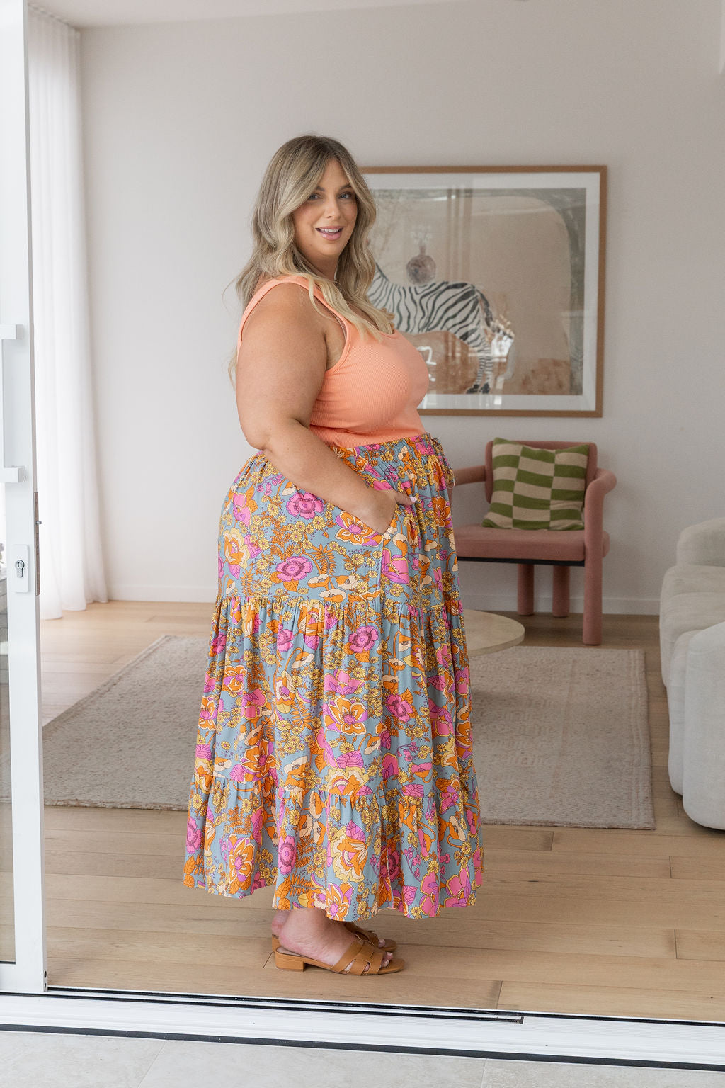 Carrie Skirt in Ash Mixed Floral