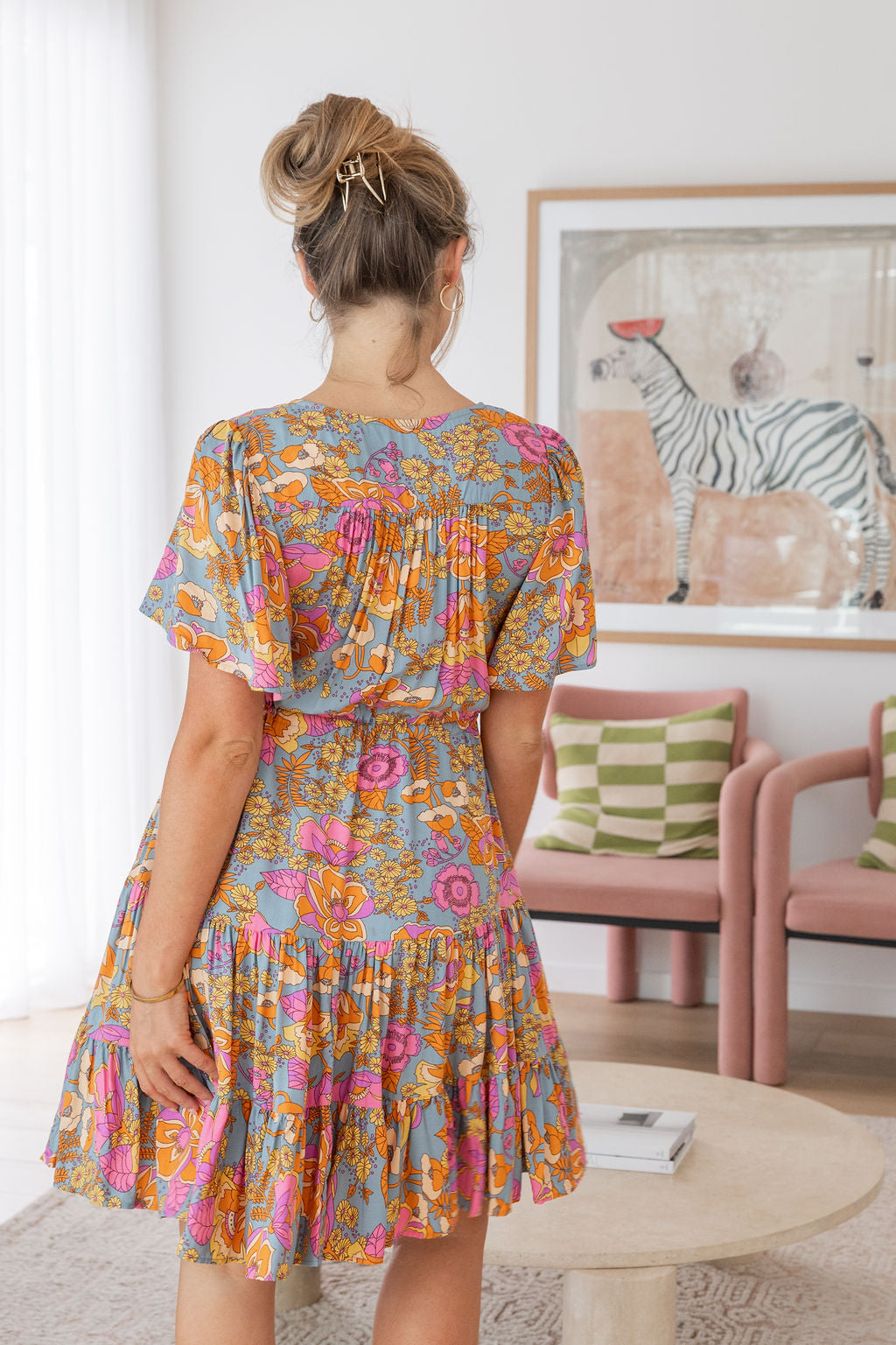 Charlie Dress in Ash Mixed Floral