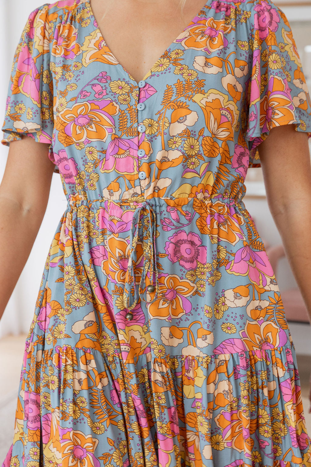 Charlie Dress in Ash Mixed Floral