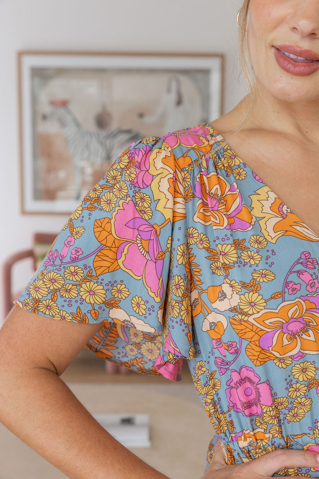 Charlie Dress in Ash Mixed Floral