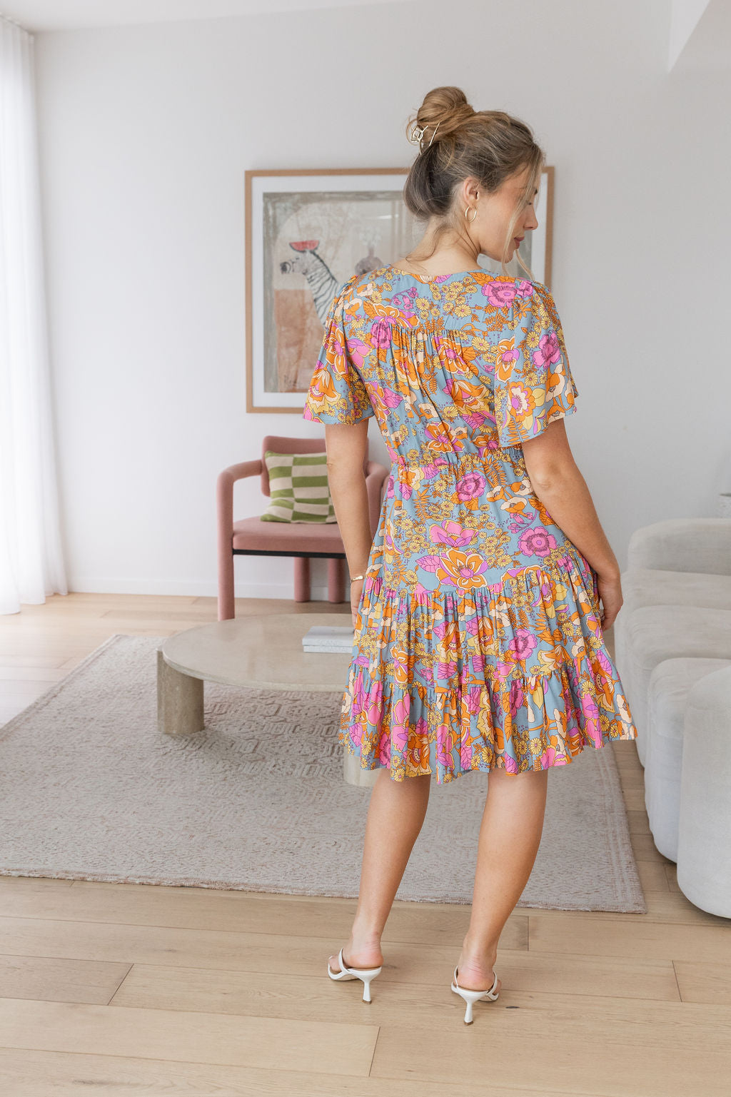 Charlie Dress in Ash Mixed Floral