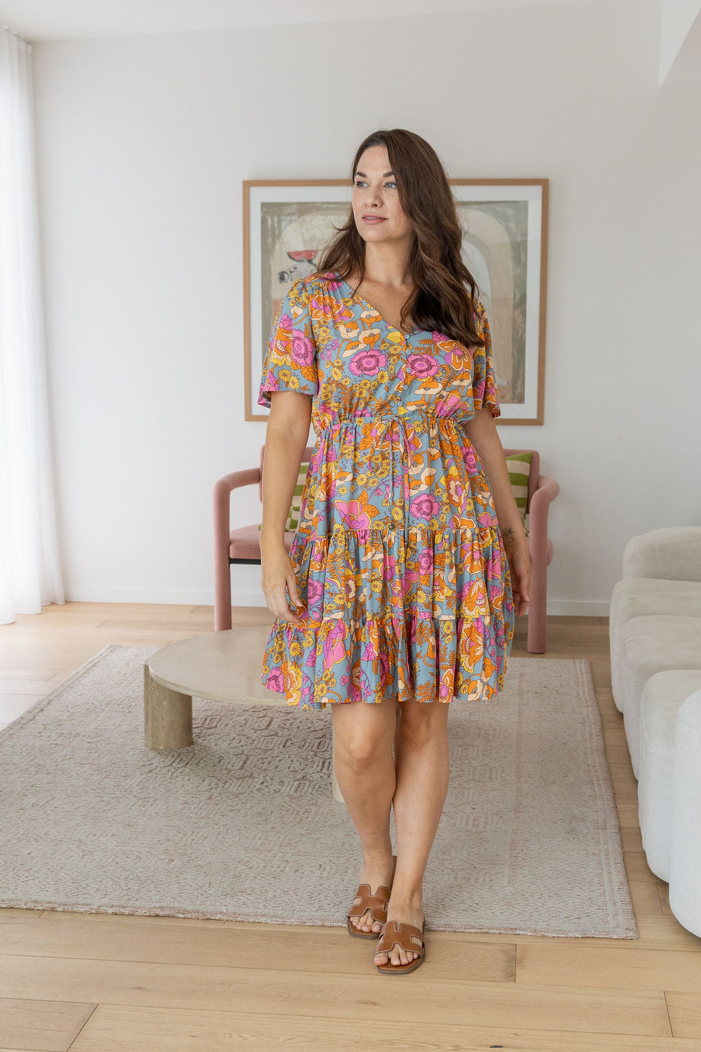 Charlie Dress in Ash Mixed Floral