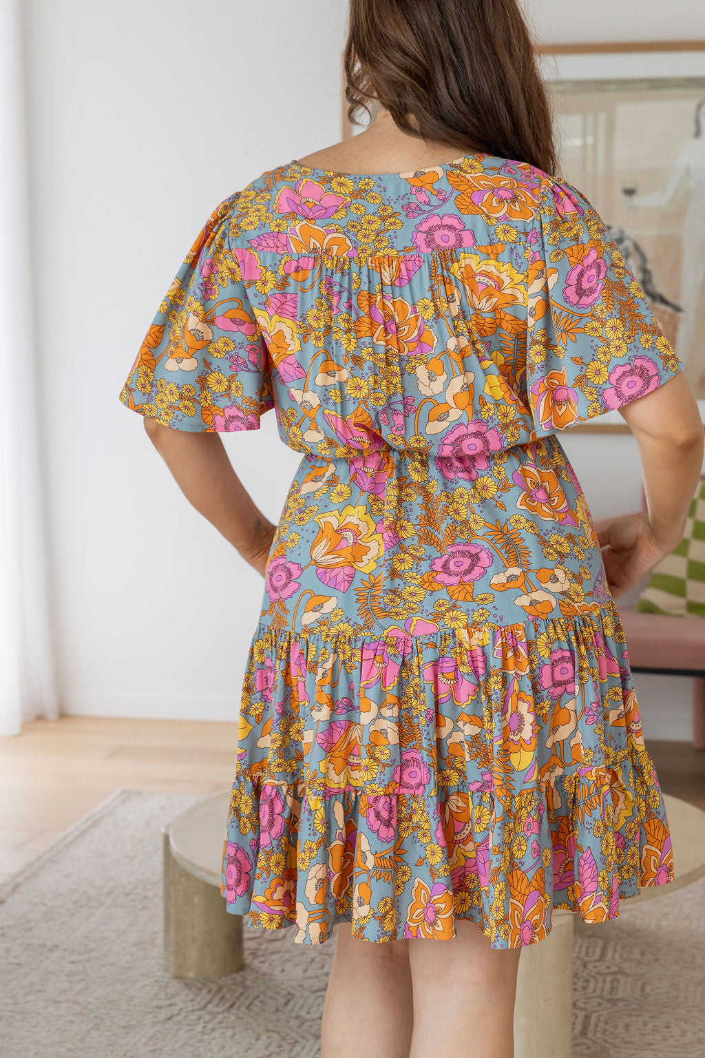 Charlie Dress in Ash Mixed Floral