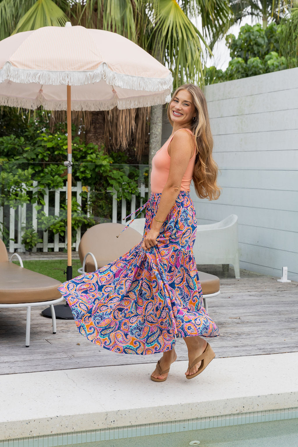 Carrie Skirt in Rainbow Boteh