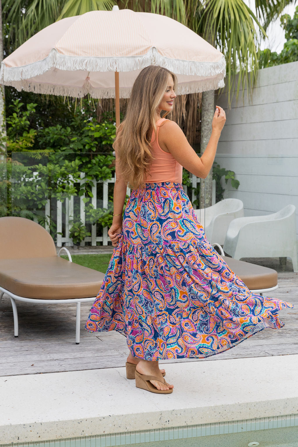 Carrie Skirt in Rainbow Boteh