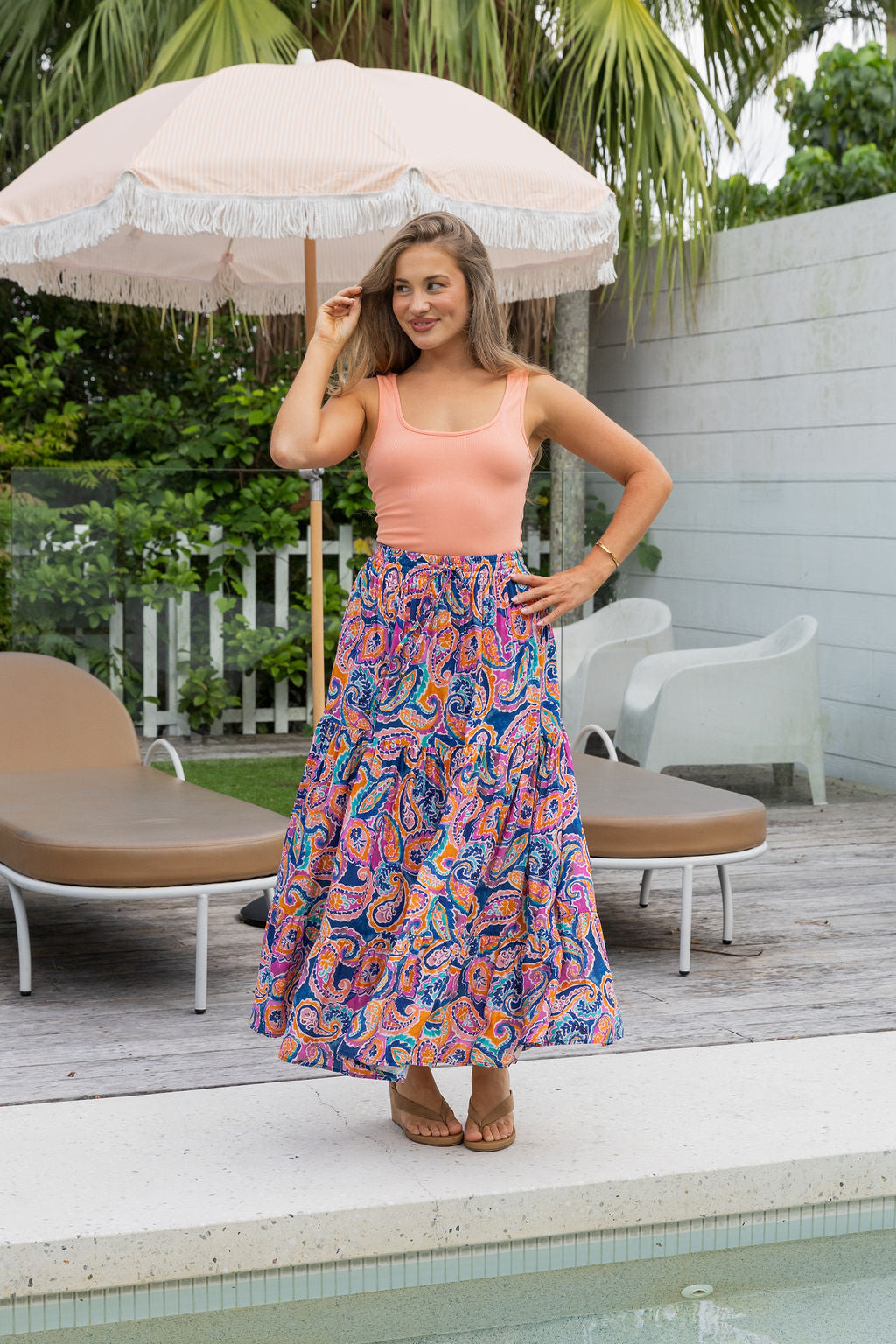 Carrie Skirt in Rainbow Boteh