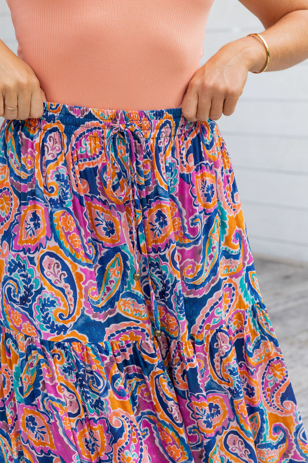 Carrie Skirt in Rainbow Boteh