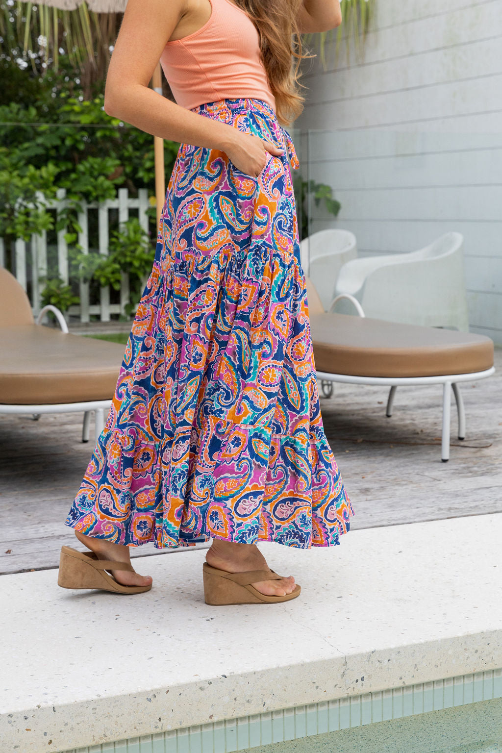 Carrie Skirt in Rainbow Boteh