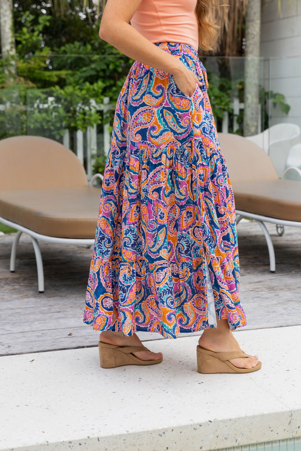 Carrie Skirt in Rainbow Boteh