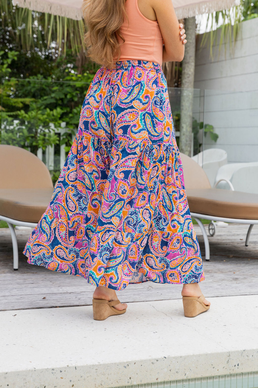 Carrie Skirt in Rainbow Boteh