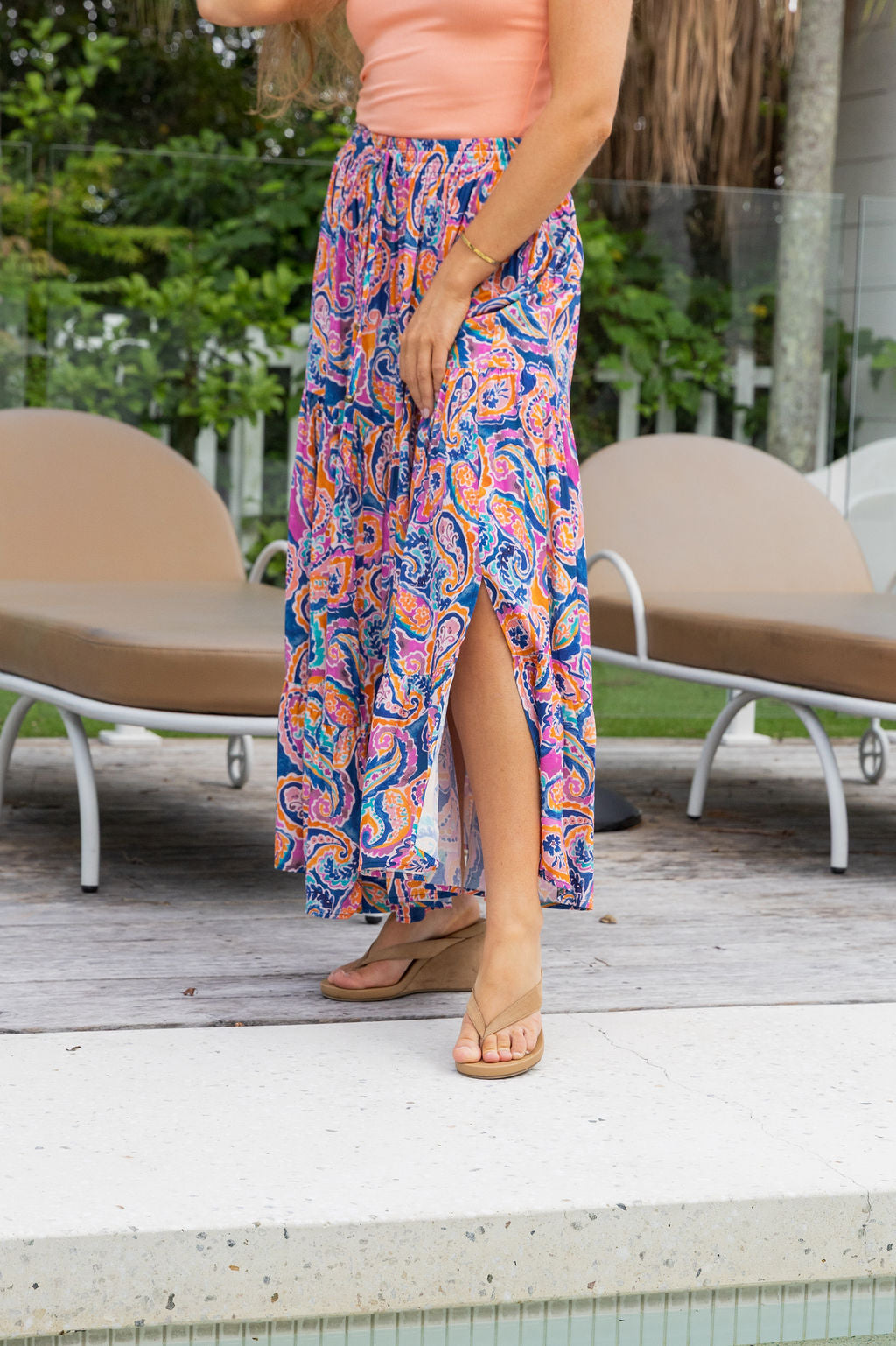 Carrie Skirt in Rainbow Boteh