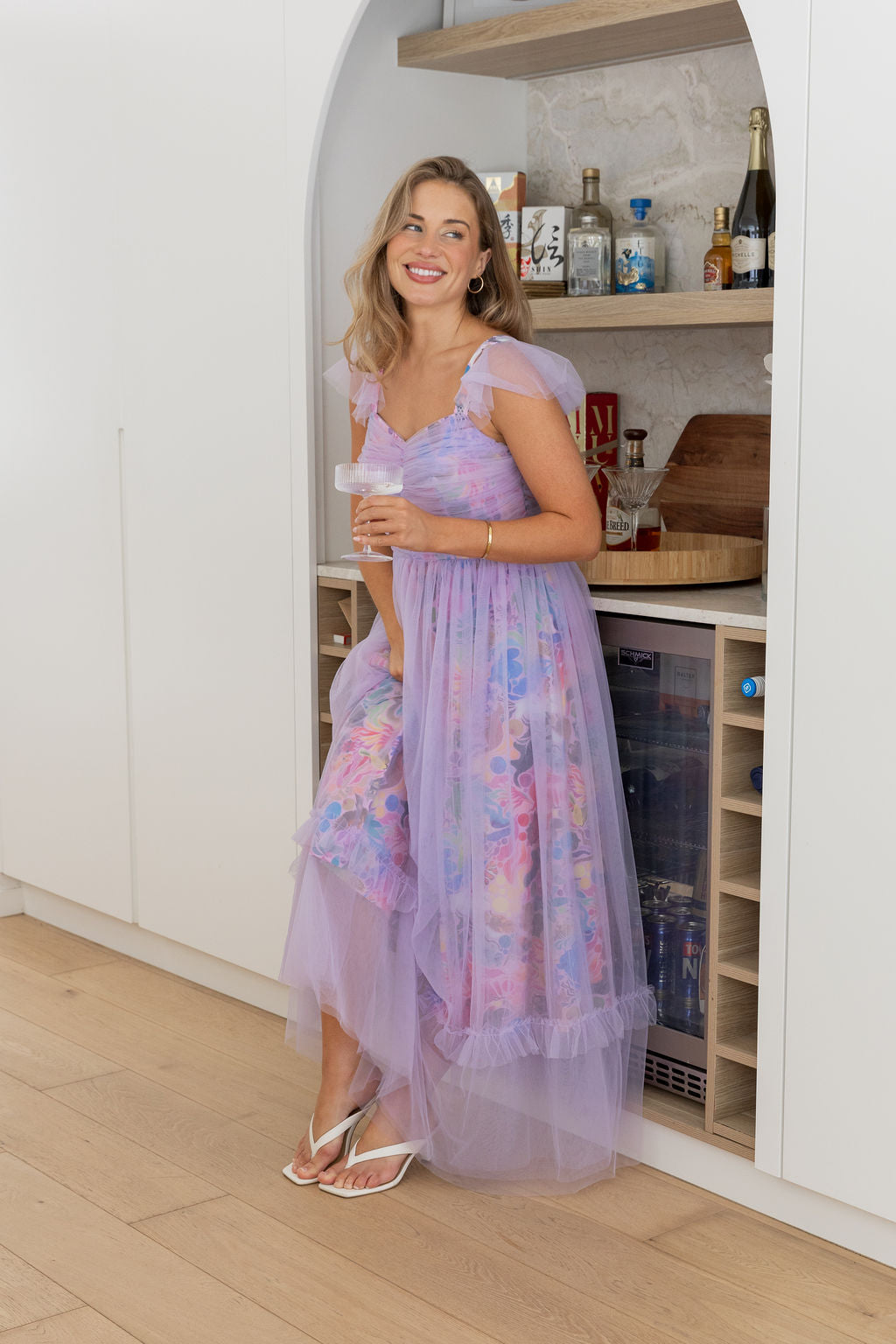 Princess Tulle Ruffle Maxi Dress in Aussie Lilac by Kasey Rainbow