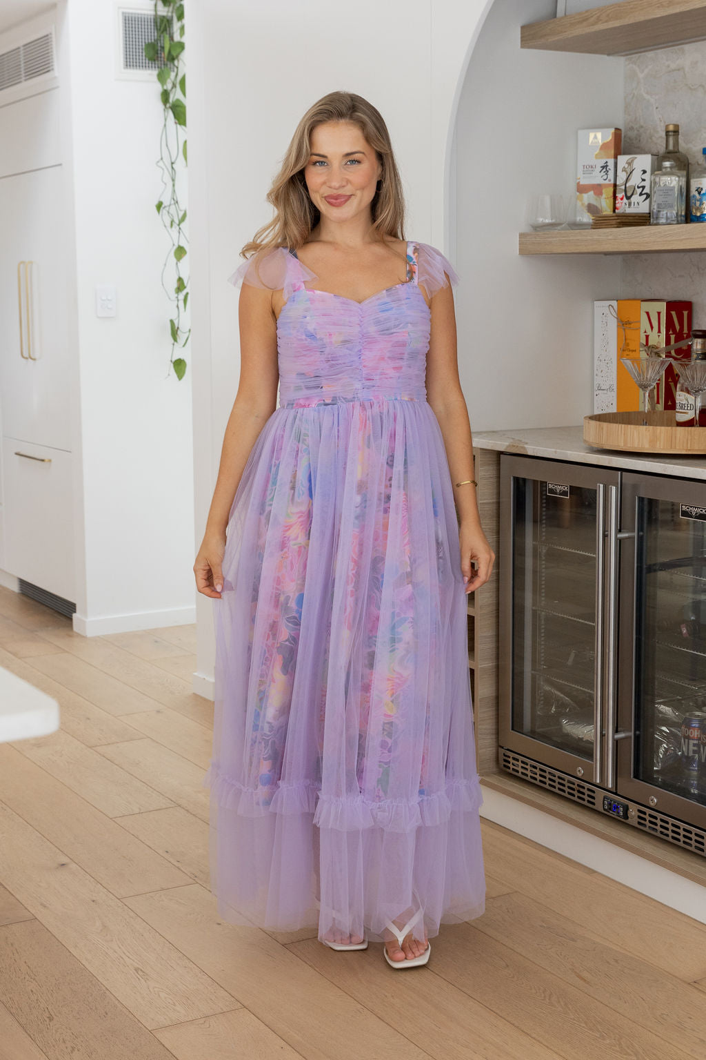Princess Tulle Ruffle Maxi Dress in Aussie Lilac by Kasey Rainbow