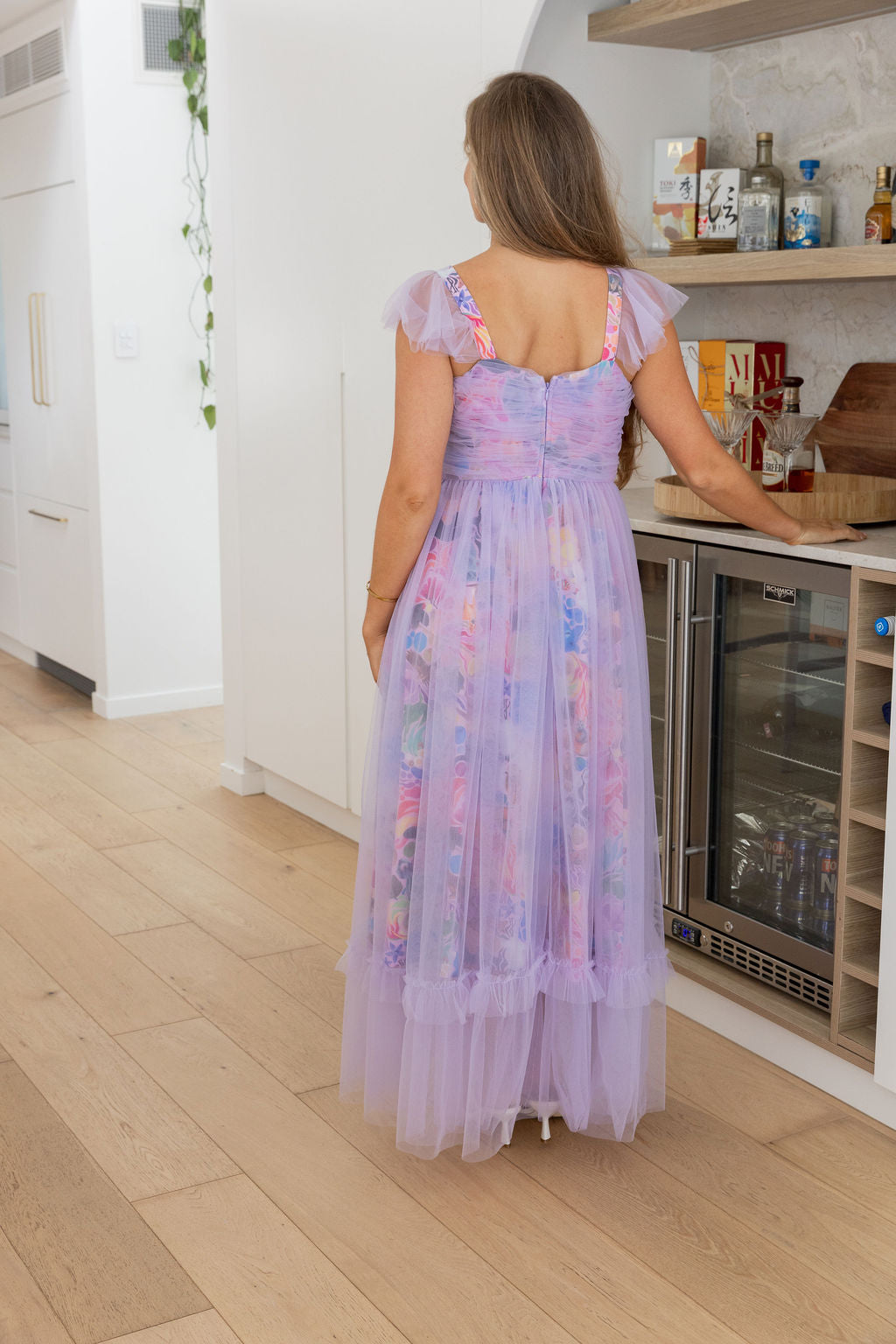 Princess Tulle Ruffle Maxi Dress in Aussie Lilac by Kasey Rainbow