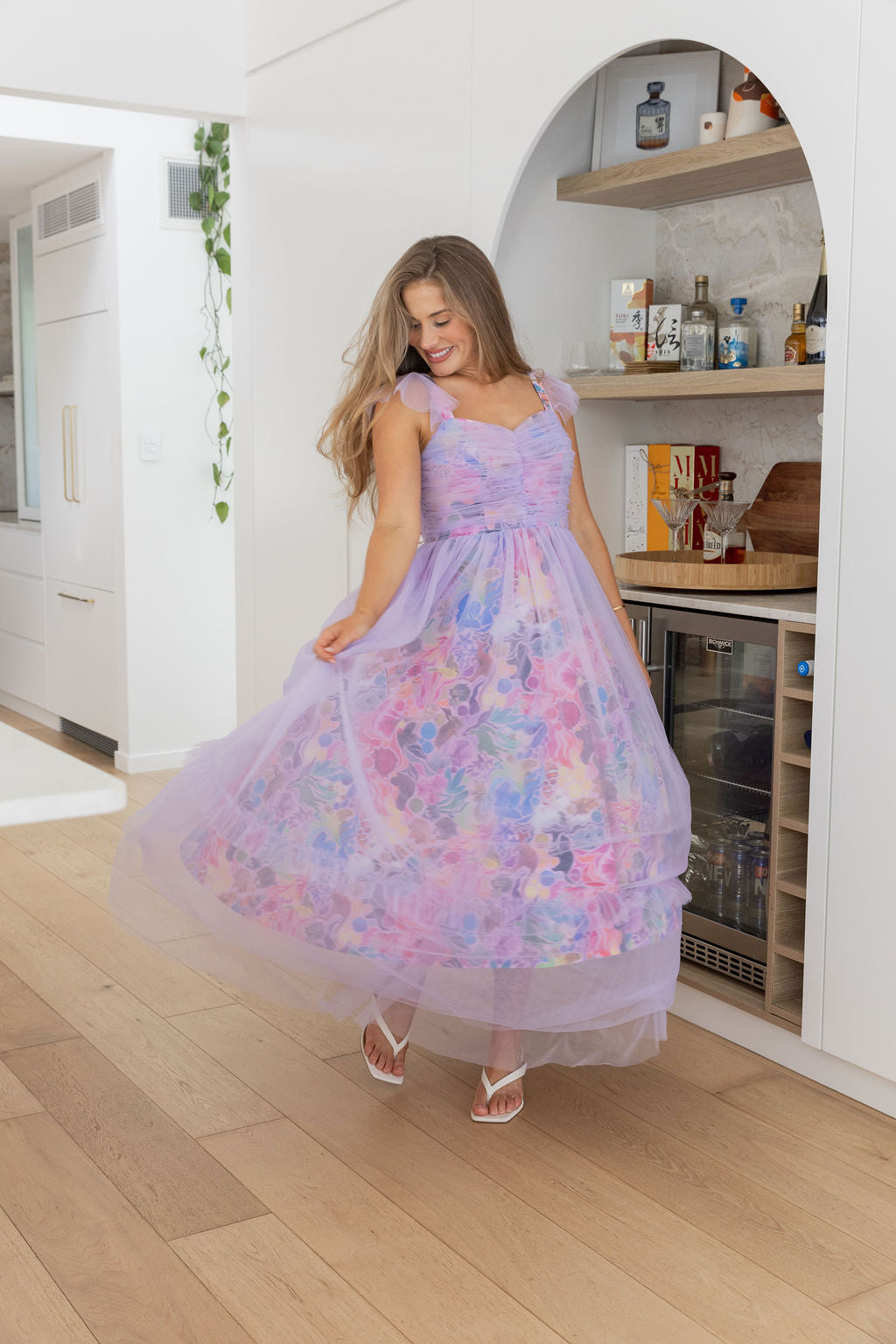 Princess Tulle Ruffle Maxi Dress in Aussie Lilac by Kasey Rainbow