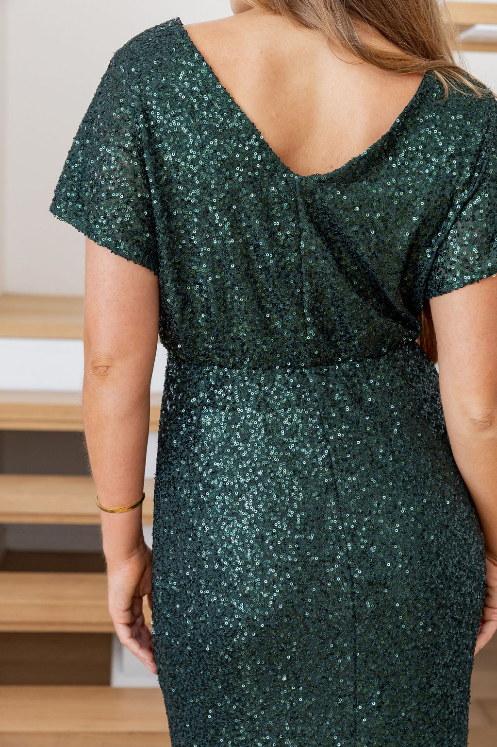 Arabella Sequin Maxi Dress in Emerald