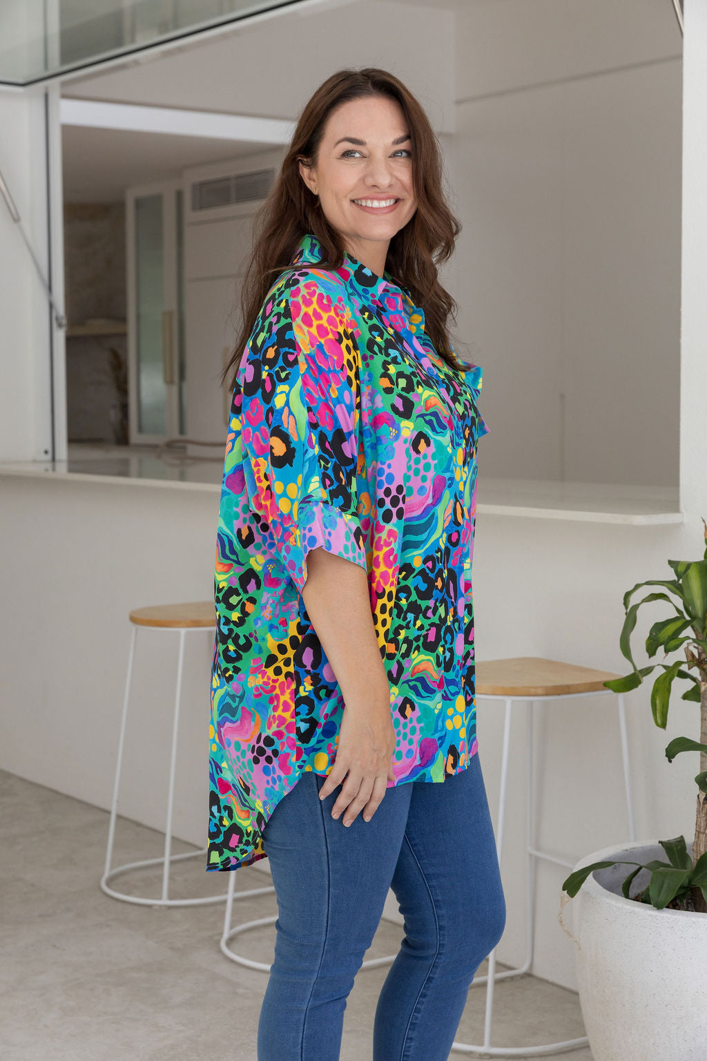 Tammin Shirt in Electric Leopard by Kasey Rainbow