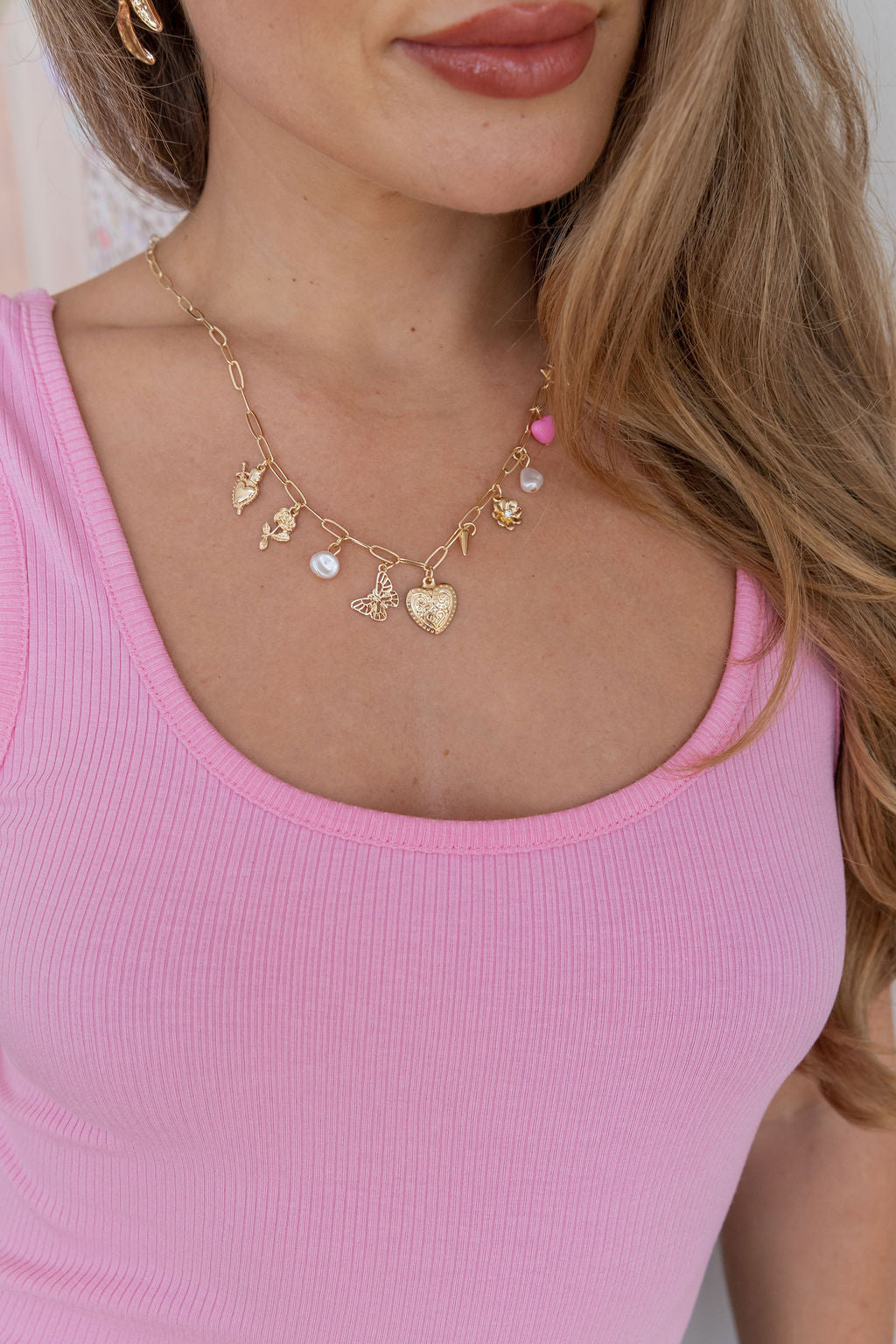 Multi Charm Chain Necklace