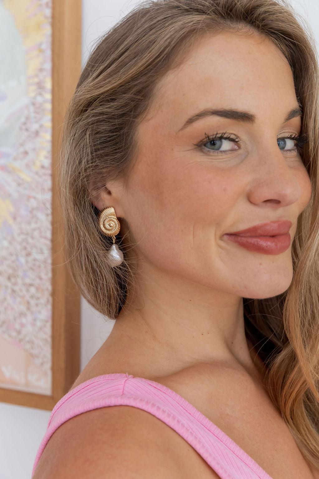 Shell Pearl Drop Earrings