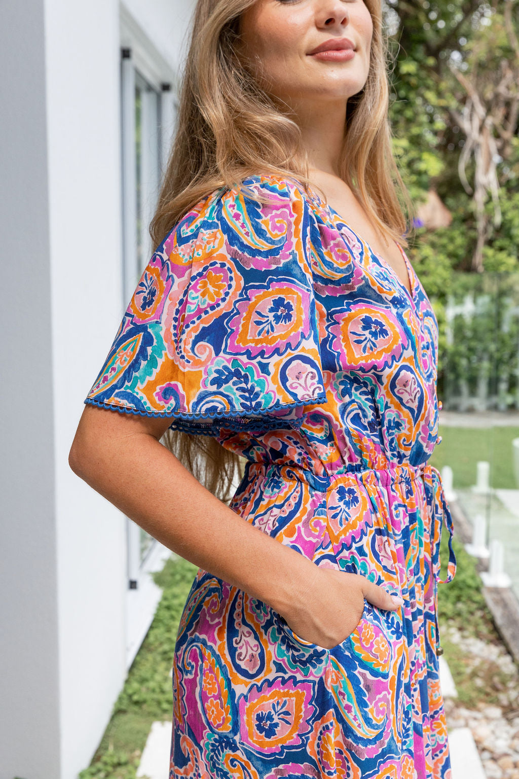 Charlize Maxi Dress in Rainbow Boteh