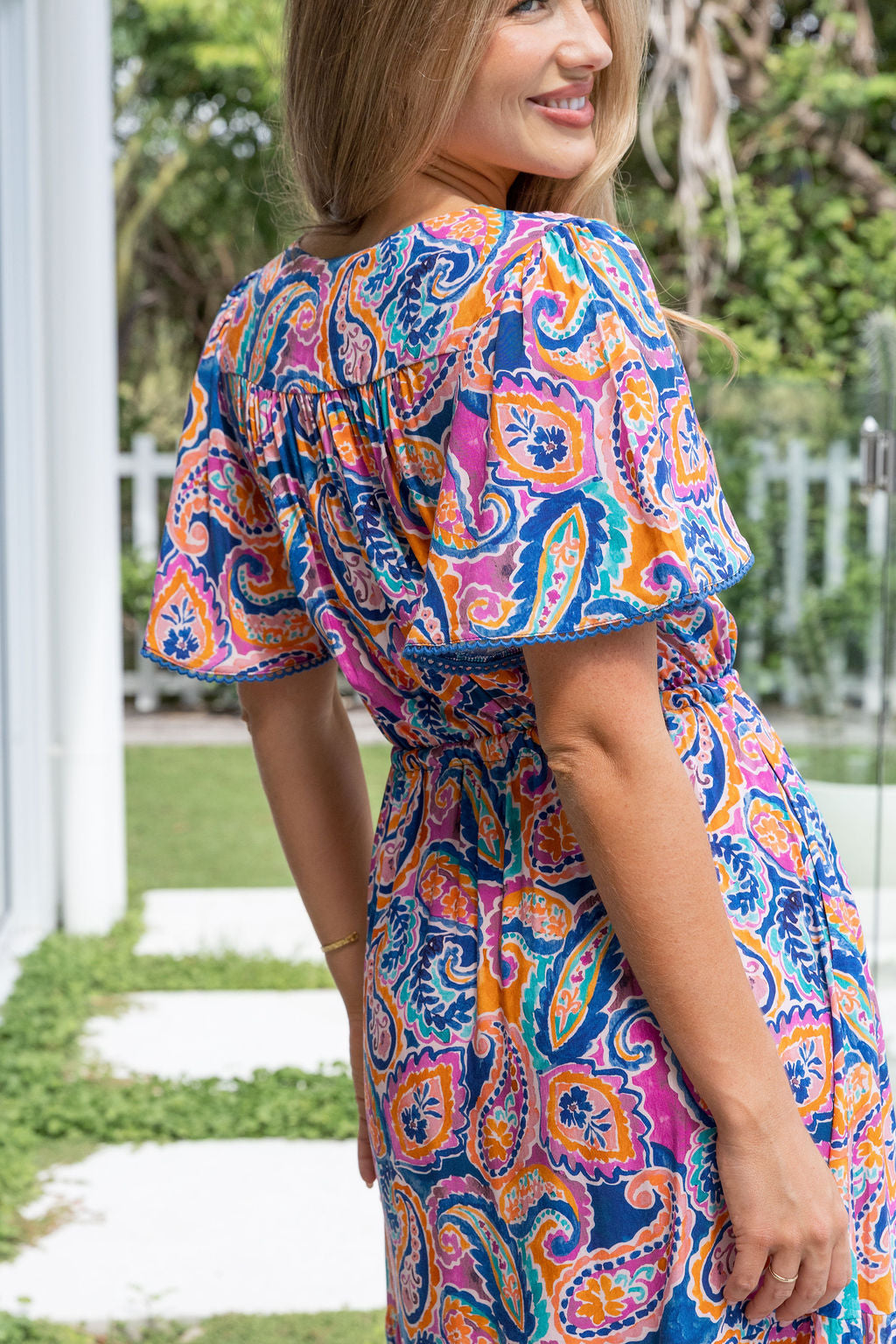 Charlize Maxi Dress in Rainbow Boteh