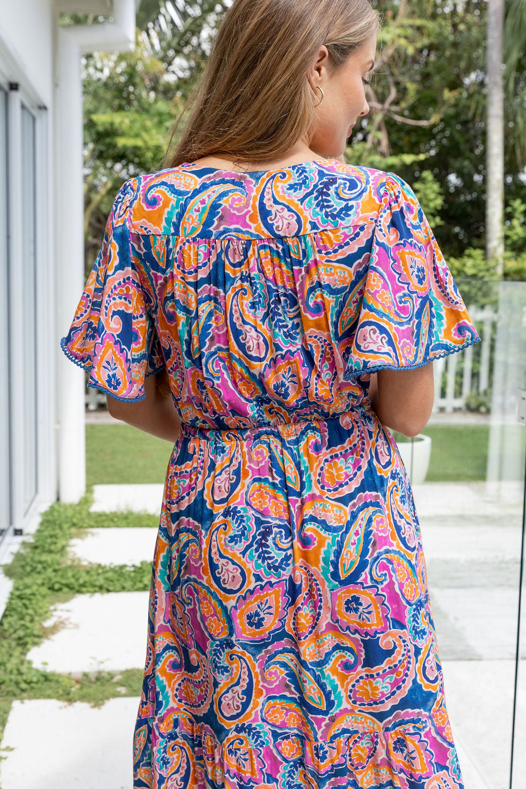 Charlize Maxi Dress in Rainbow Boteh