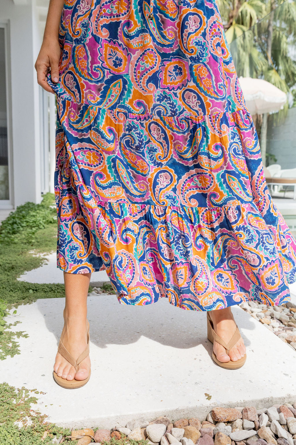 Charlize Maxi Dress in Rainbow Boteh