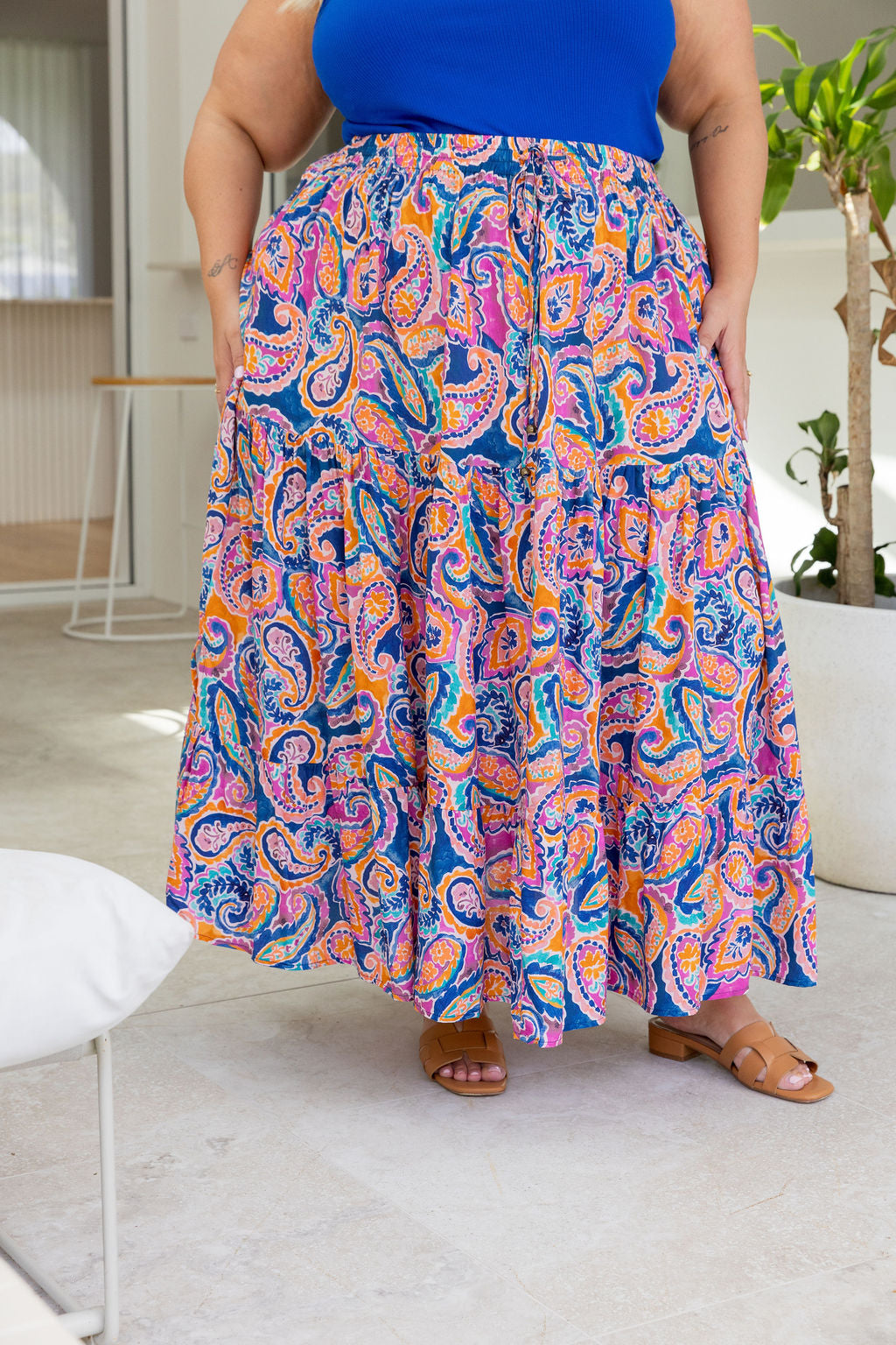 Carrie Skirt in Rainbow Boteh