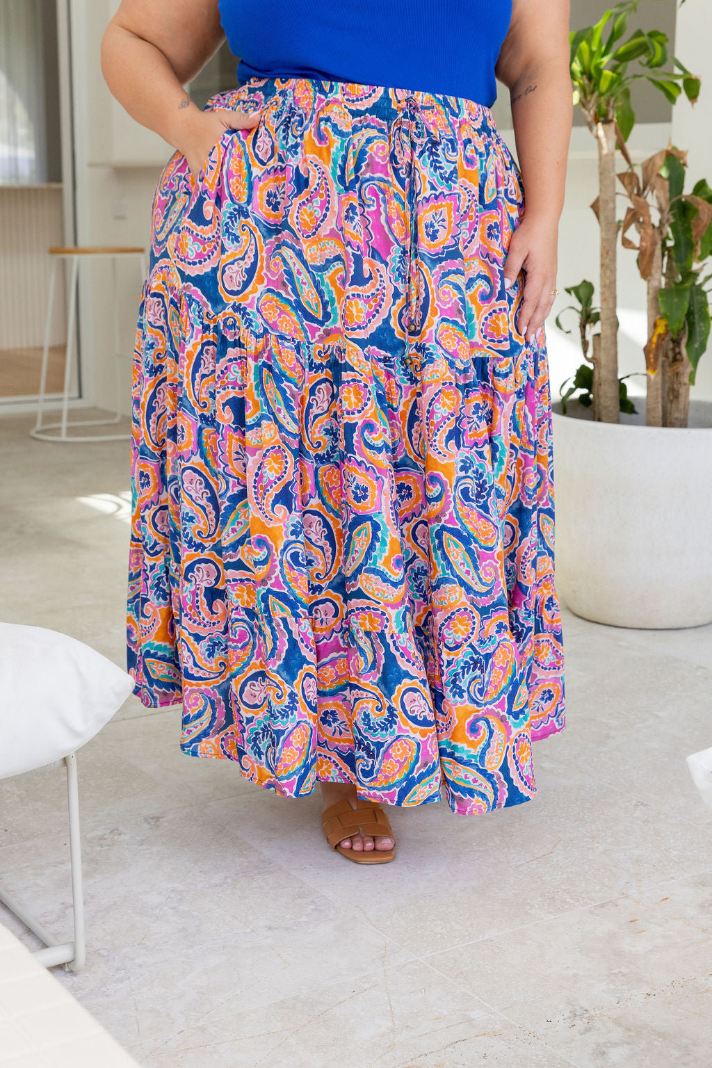 Carrie Skirt in Rainbow Boteh