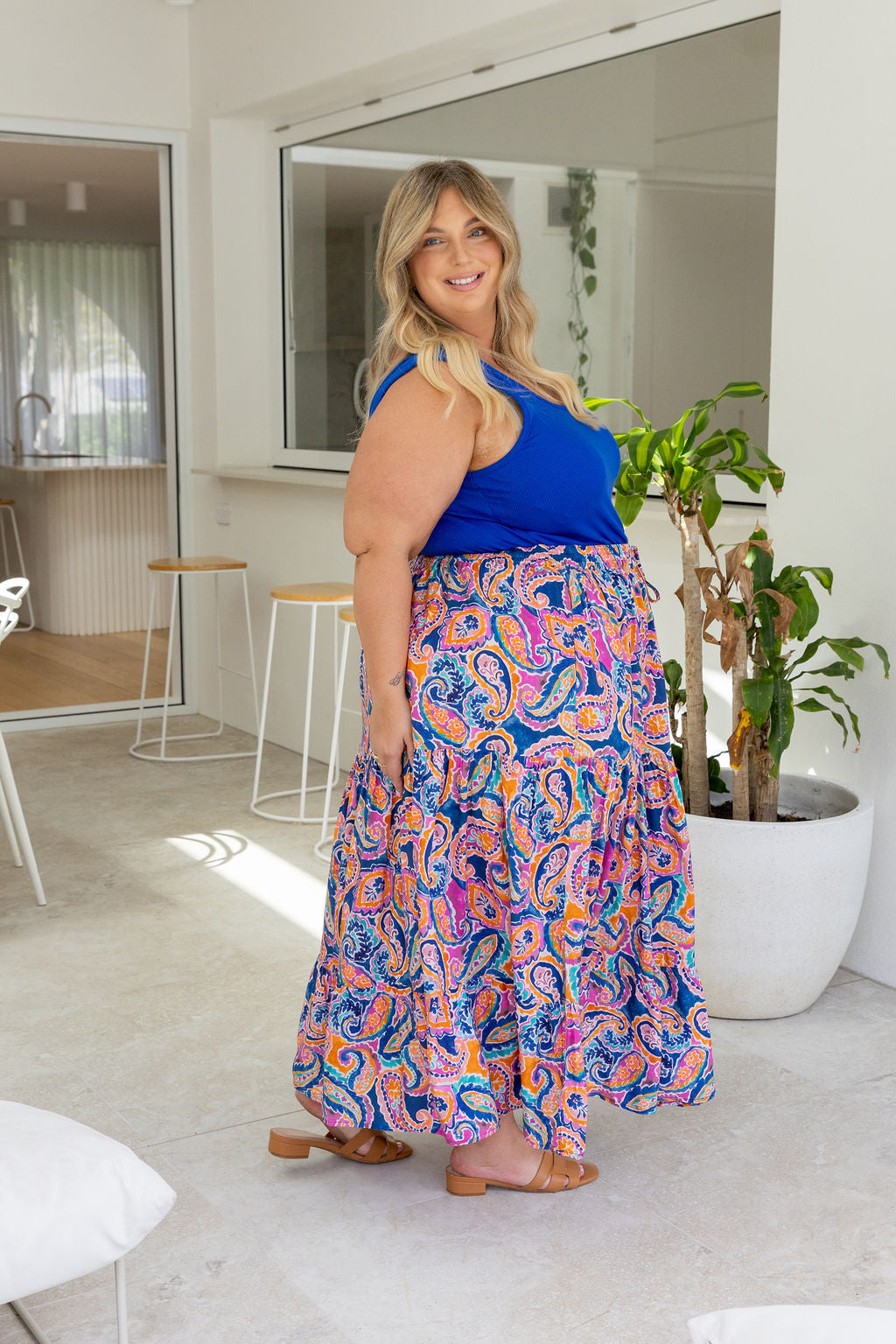 Carrie Skirt in Rainbow Boteh