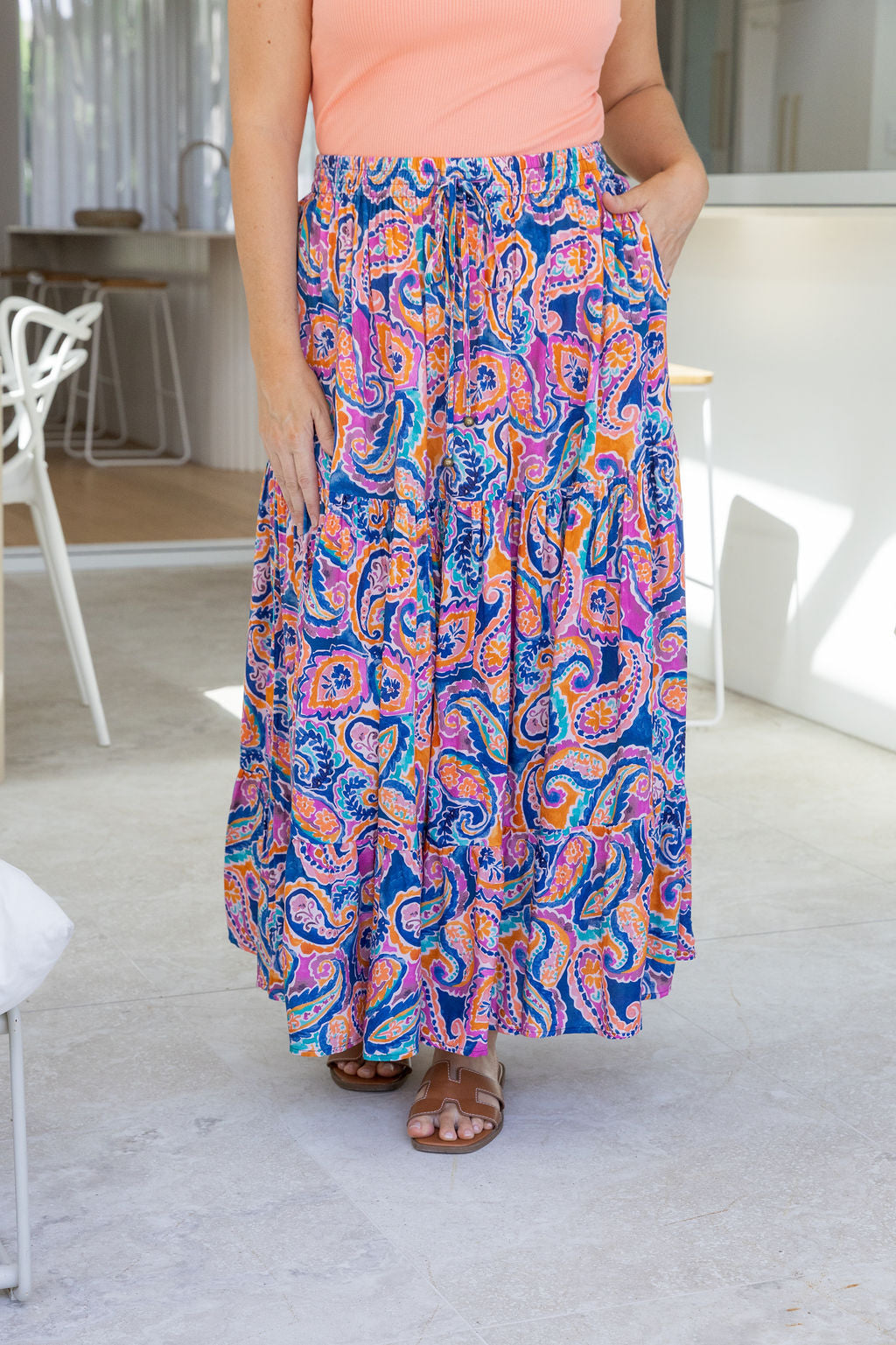 Carrie Skirt in Rainbow Boteh