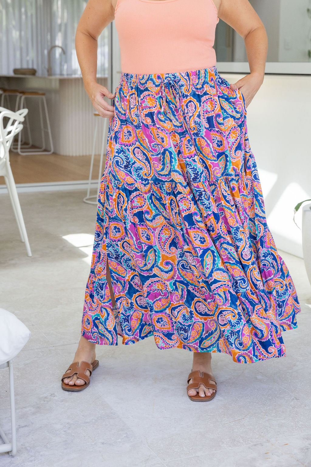 Carrie Skirt in Rainbow Boteh