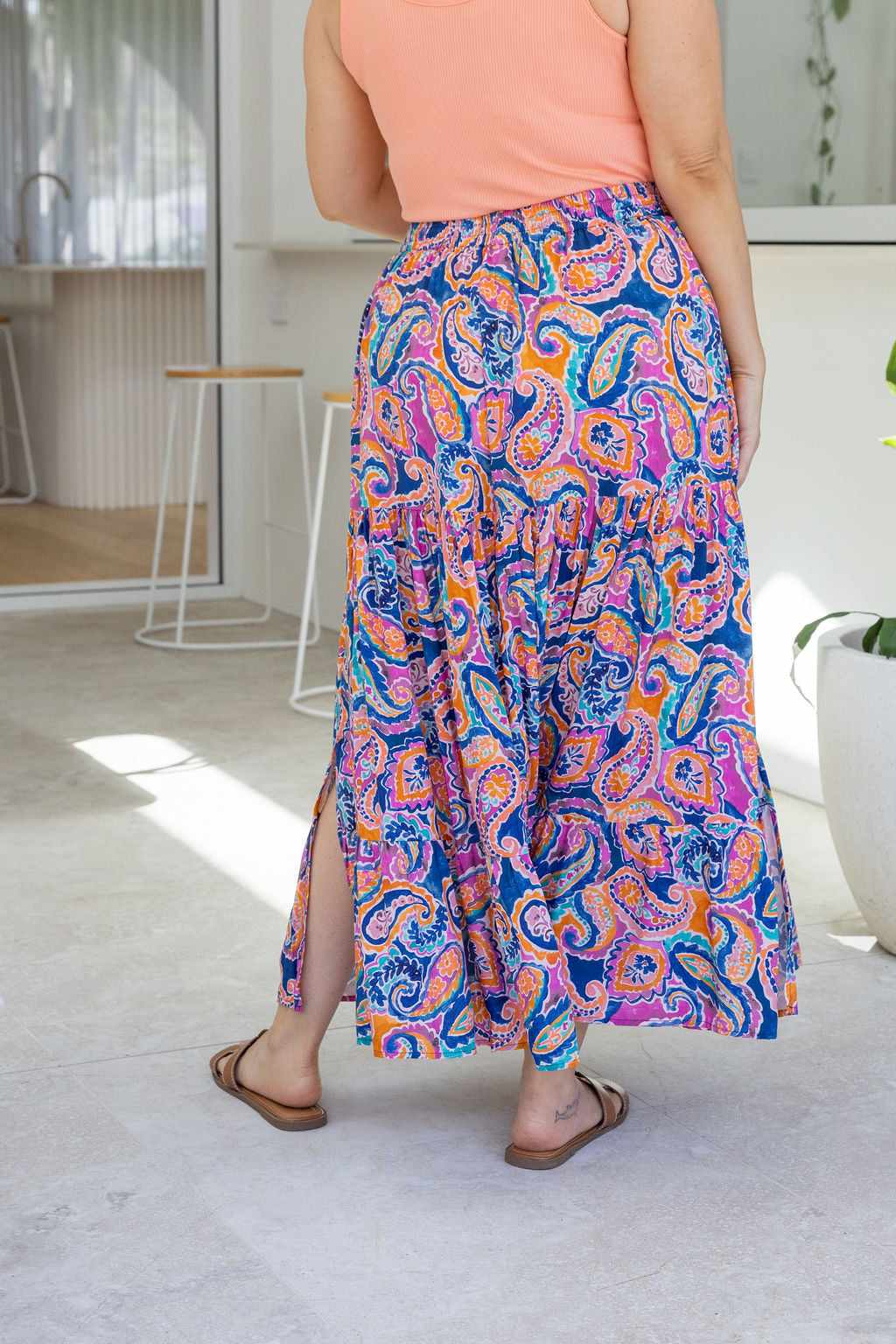 Carrie Skirt in Rainbow Boteh