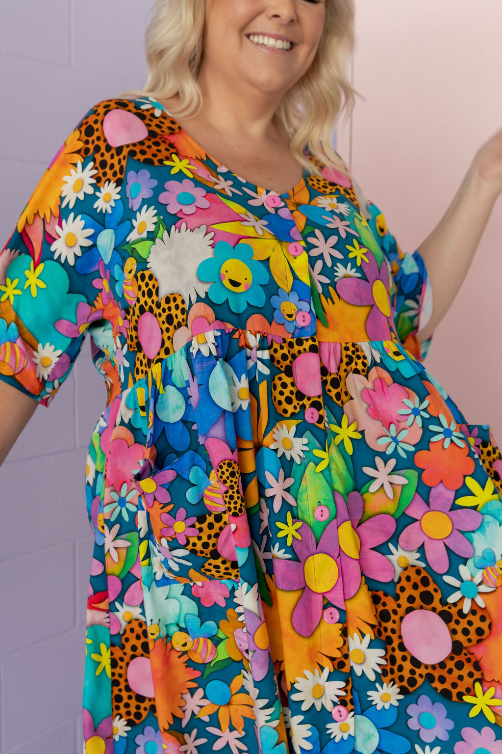 Disco Dress in Kutopia Floral by Kasey Rainbow