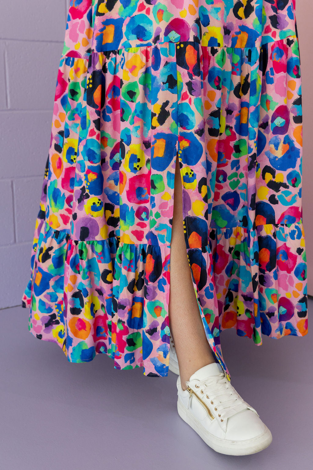 Bonnie Maxi Dress in Rainbow Leopard Pink by Kasey Rainbow