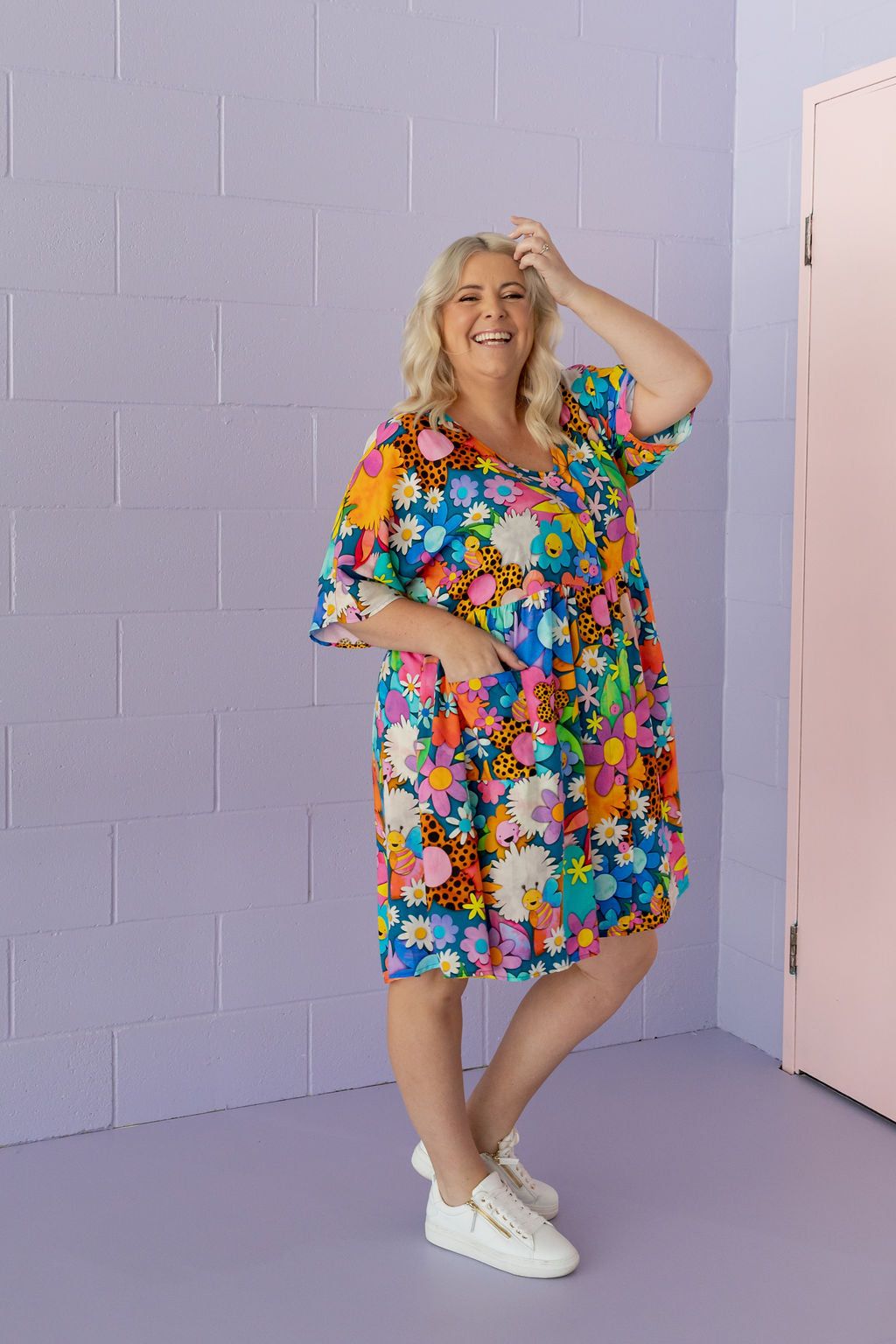 Disco Dress in Kutopia Floral by Kasey Rainbow